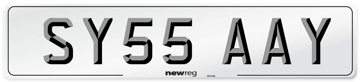 SY55 AAY Number Plate from New Reg
